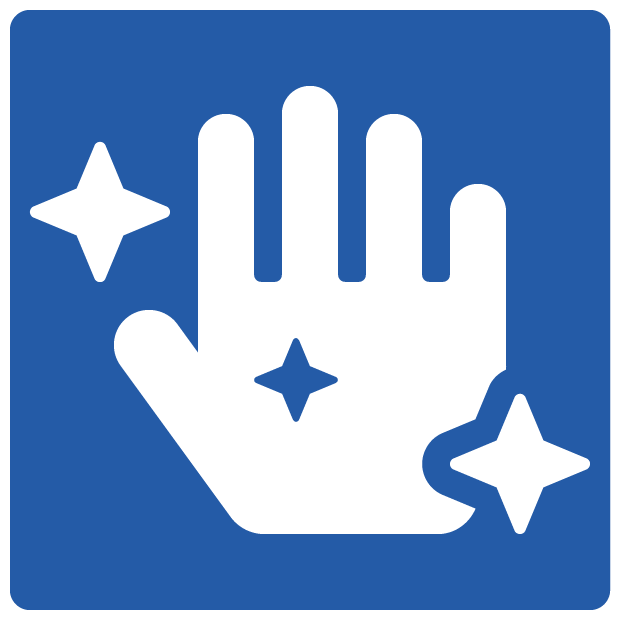 Icon voor regelmatig handen wassen in strijd tegen covid